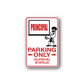 Vinyl parking sign decal with cartoon boy, Principal Parking Only text