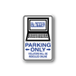 Parking only sign vinyl decal with blue text and arrows, die-cut sticker