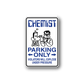 Vinyl parking sign decal: blue 'CHEMIST' 'PARKING ONLY' with chemist icon