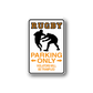 Rugby Parking Only wall decal sticker with black rugby player silhouette, orange text