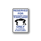 Reserved for wrestlers only sign vinyl decal sticker with blue text and black wrestler silhouettes