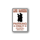 Rectangular vinyl sign decal: line dancers parking only with silhouette dancers