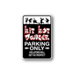 Hip hop dancer parking only wall decal with bold red text and silhouettes