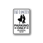 Tap dancers parking only vinyl wall decal with black silhouettes and warning text