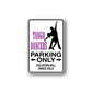 Parking only sign wall decal with tango dancer silhouettes and purple/black text