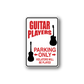 Guitar players parking only sign wall decal with red text and black guitar silhouettes