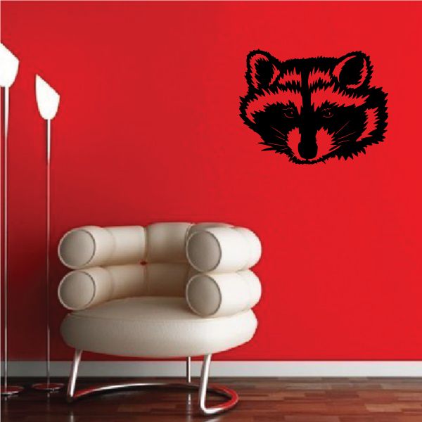 Image of Fuzzy Raccoon Head Decal