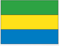 Gabon flag sticker with green, yellow, and blue horizontal stripes