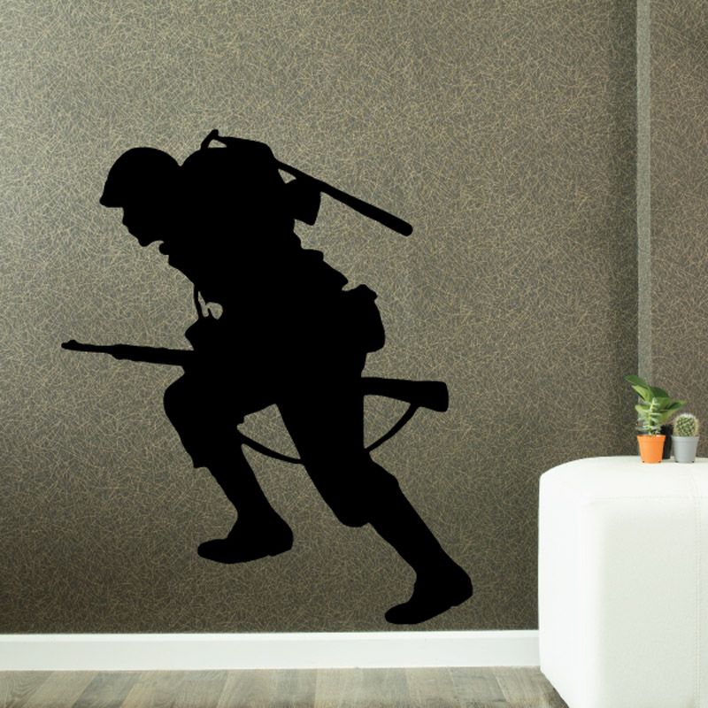 Army Rucking Sticker Geared Up Soldier Running Decal – Vinyl Disorder