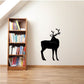 Reindeer head turning wall decal, black silhouette
