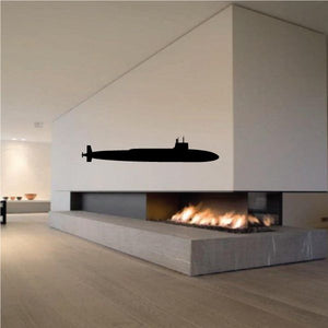 Black submarine silhouette wall decal