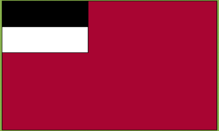 Georgia flag sticker, rectangular with maroon field and white canton