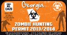 Georgia Zombie Hunting Permit Sticker, isolated printed sticker artwork