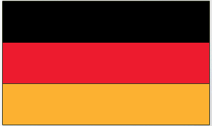 German flag sticker with horizontal black, red, and gold stripes