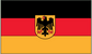 Germany flag sticker, rectangular red-yellow flag with black eagle emblem