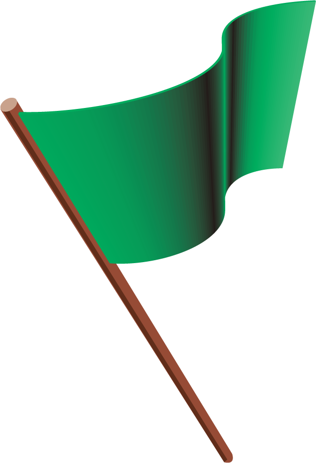 GF LAG flag sticker showing a green waving flag on a brown pole