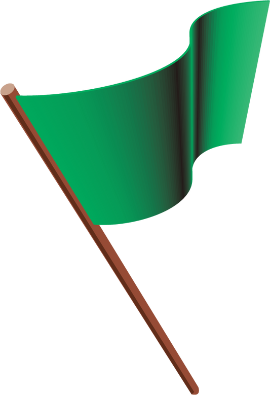 GF LAG flag sticker showing a green waving flag on a brown pole
