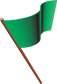 GF LAG flag sticker showing a green waving flag on a brown pole