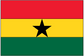Ghana flag sticker with red, yellow, green stripes and a black five-point star