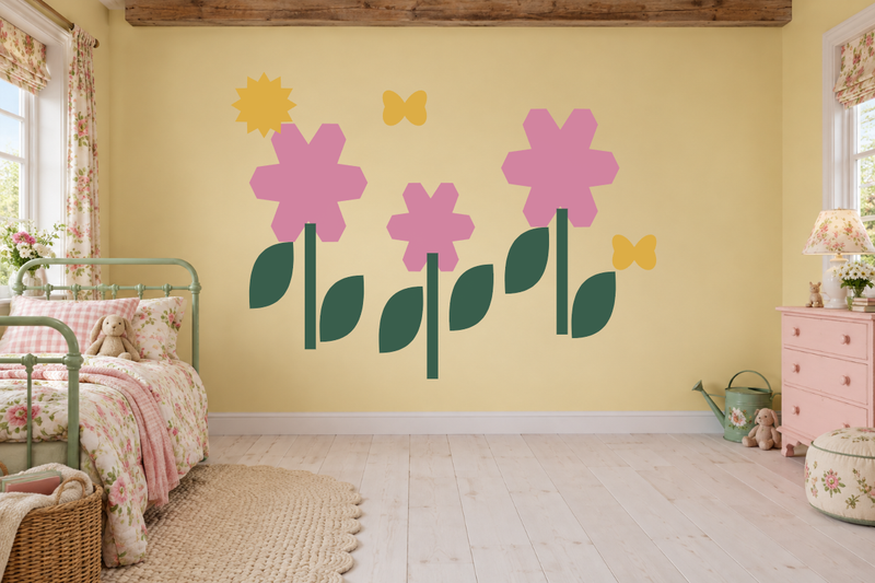 Giant Flower Garden Wall Decal Kit