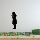 Praying girl decal, black silhouette standing with hands clasped