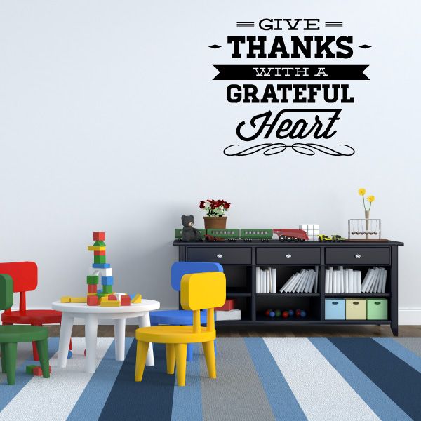 Image of Give Thanks With a Grateful Heart Typography Decal