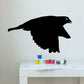 Gliding pigeon decal in black bird silhouette with spread wings