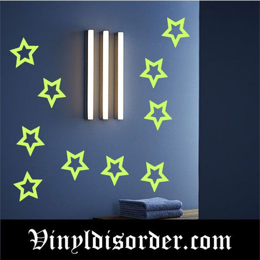 Simple Thick Border Star Glow in the Dark Decal