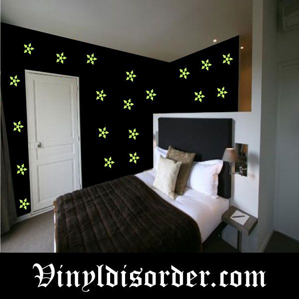 Glow in the Dark Stars Wall Decal - Vinyl Decal - Die Cut Decal - GDK54