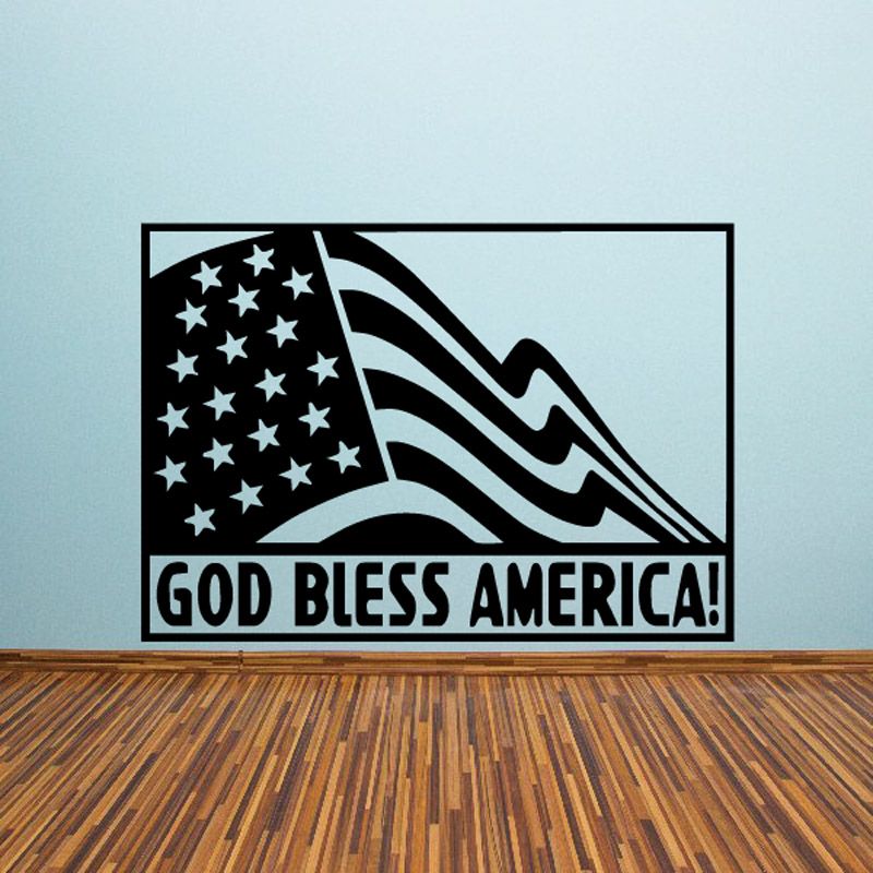 Image of God bless America Waving Flag Decal