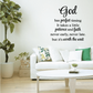 Wall decal with cursive text: God has perfect timing; wait message.