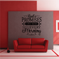 Inspirational wall decal with script text: "God's promises are new every morning".