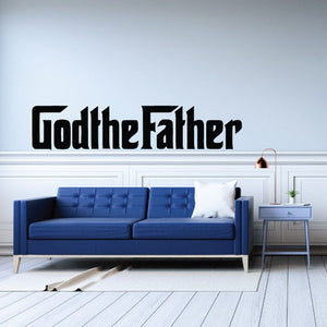 God the Father wall decal with bold black outlined lettering