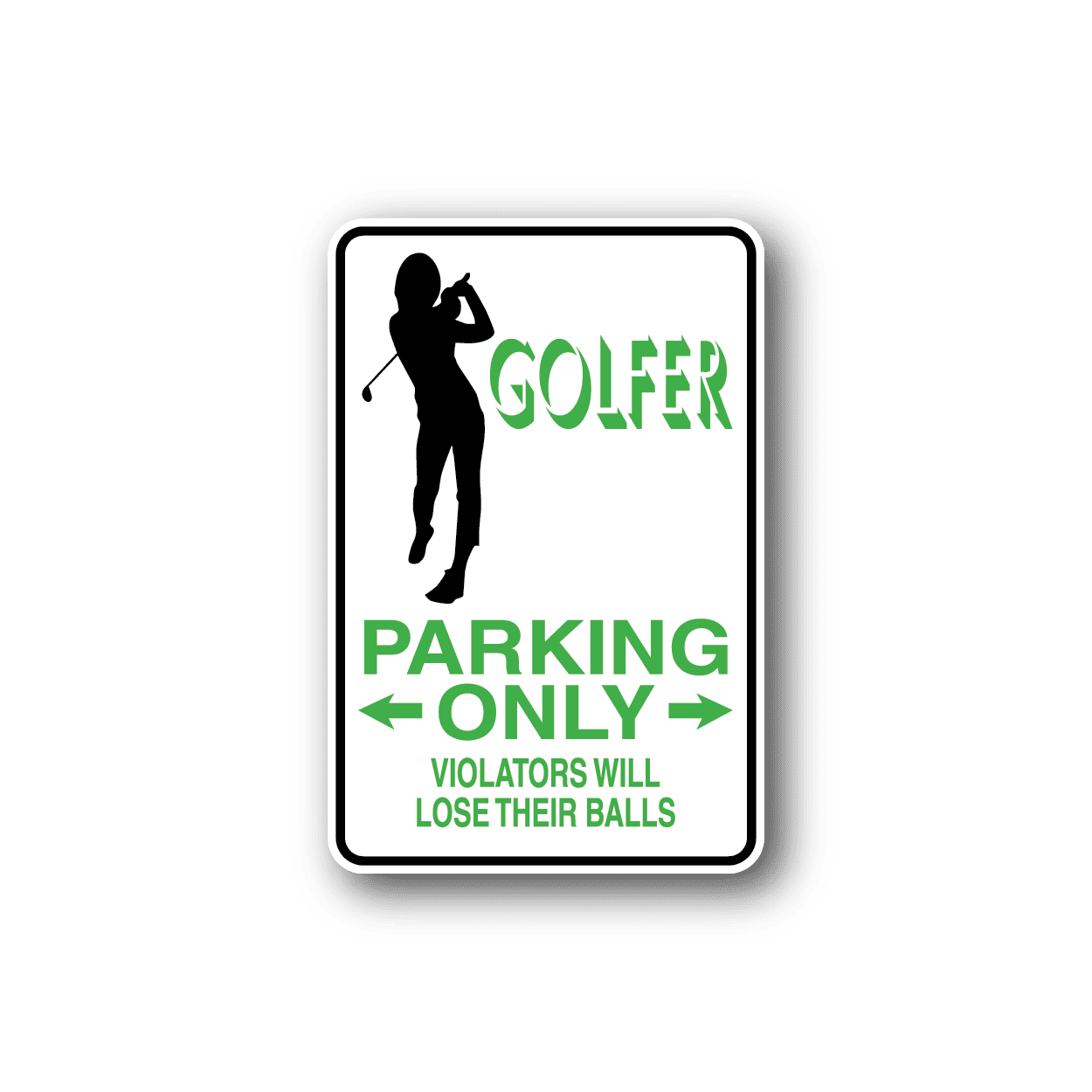 Image of Golfer Parking Only Fun Sign Wall Decal - Vinyl Sticker - Car Sticker - Die Cut Sticker - CD208