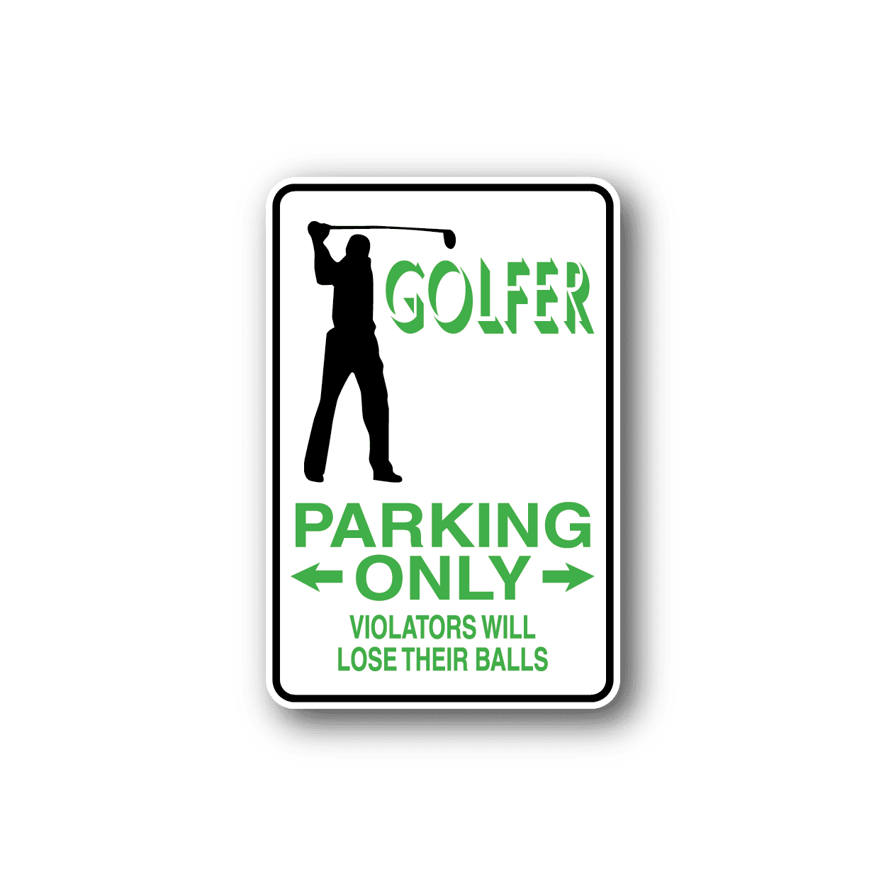 Image of Golfer Parking Only Fun Sign Wall Decal - Vinyl Sticker - Car Sticker - Die Cut Sticker - CD209