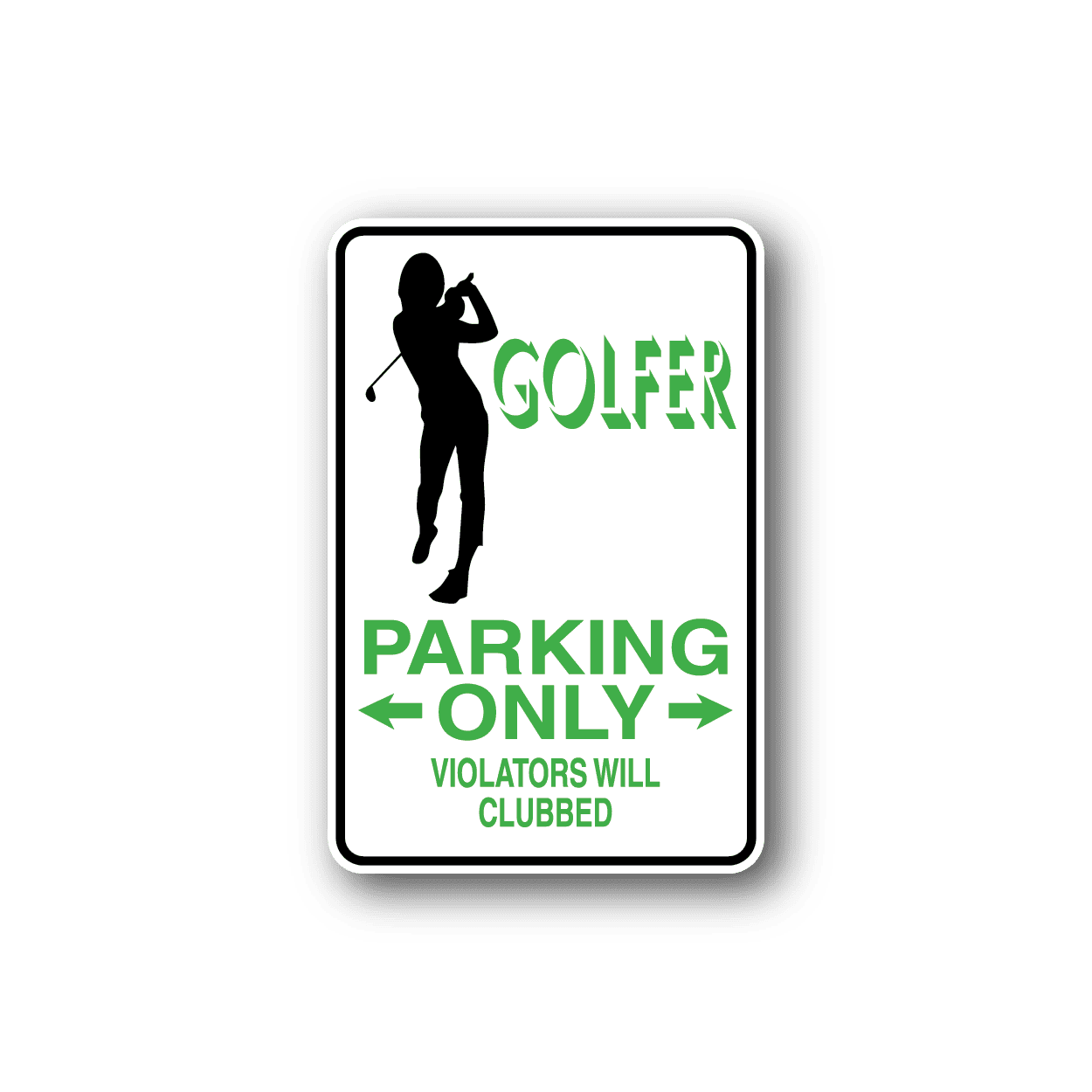 Image of Golfer Parking Only Fun Sign Wall Decal - Vinyl Sticker - Car Sticker - Die Cut Sticker - CD211