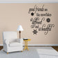 Snowflake wall quote decal with dark lettering and snowflake icons