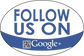 Follow Us on Google Plus Sticker - Vinyl Sticker - Car Sticker - 002, isolated printed sticker artwork