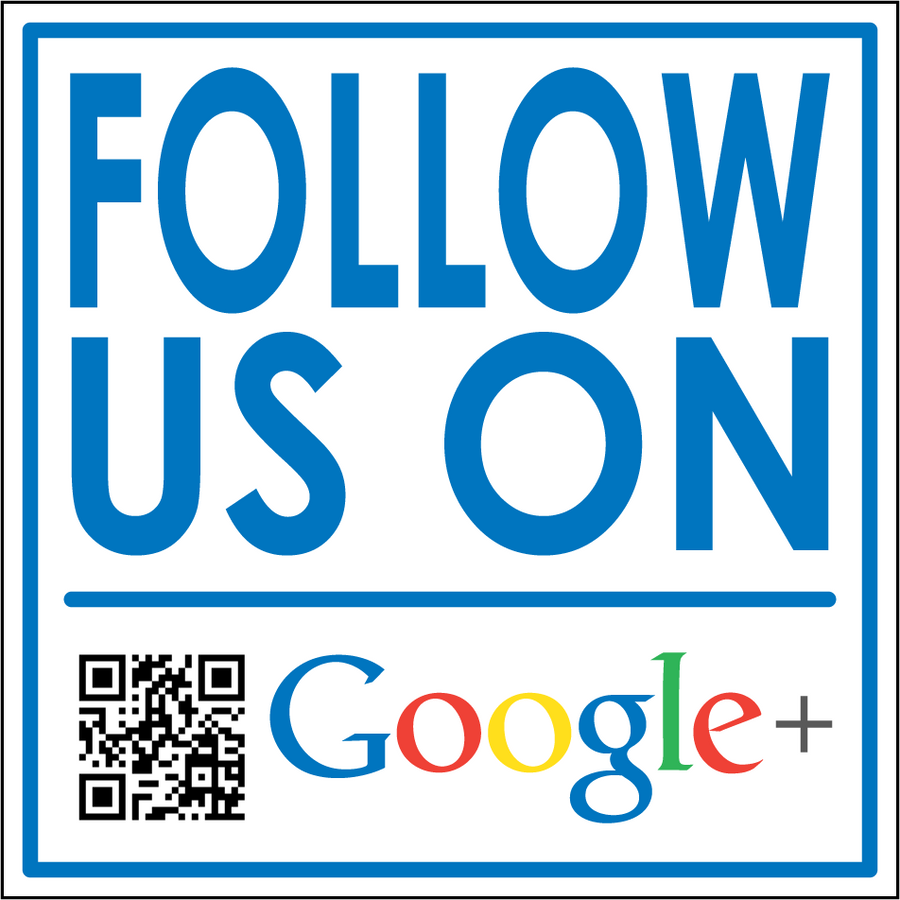 Follow Us on Google Plus Sticker - Vinyl Sticker - Car Sticker - 004, isolated printed sticker artwork