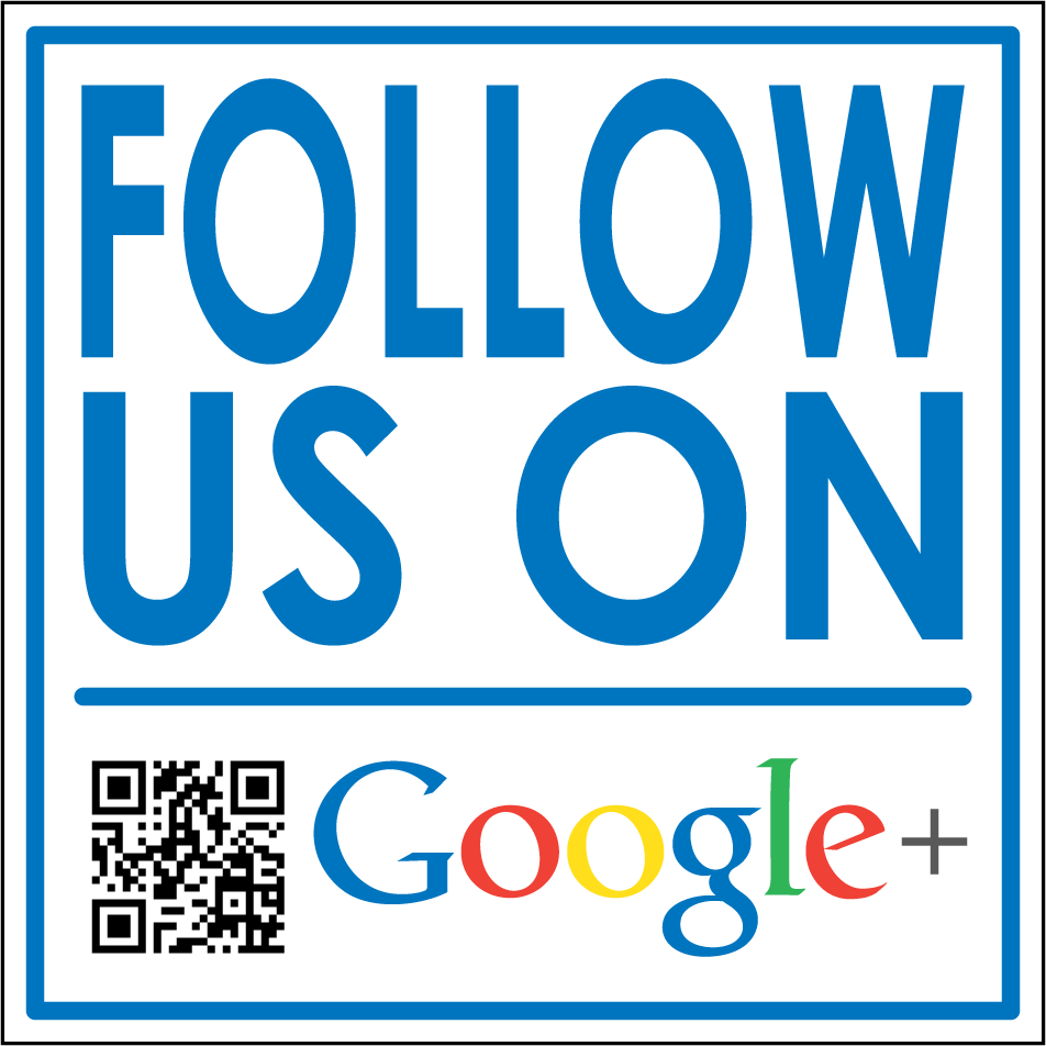 Follow Us on Google Plus Sticker - Vinyl Sticker - Car Sticker - 004, isolated printed sticker artwork