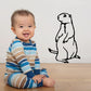 Black gopher turned-head wall decal in bold line art