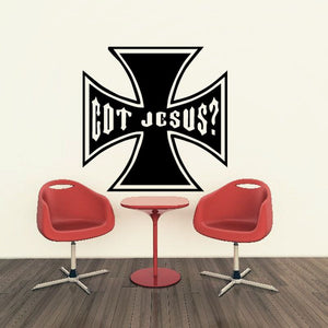 Iron cross decal with Got Jesus lettering