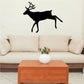 Reindeer wall decal with black silhouette and antlers, graceful pose