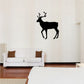 Black standing reindeer wall decal with antlers and legs outstretched
