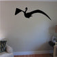 Black swan wing decal with wide spread wings and long curved tail silhouette