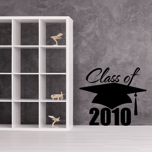 Graduation decal: Class of 2010 with black cap and tassel