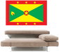 Grenada flag sticker, red border with green and yellow cross and star in center