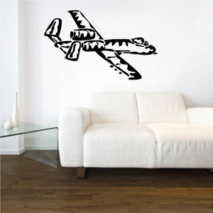 Black aircraft warthog decal wall sticker