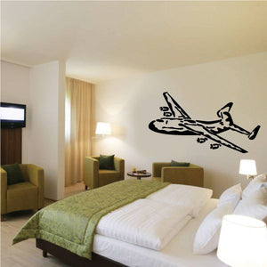 Cargo plane wall decal with black airplane graphic