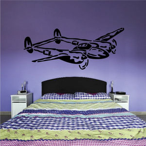 Black lightning graphic wall decal with stylized shapes and arrows